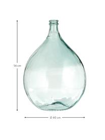 Bodenvase Drop aus recyceltem Glas in Hellblau, Recyceltes Glas, GRS-zertifiziert, Hellblau, transparent, Ø 40 x H 56 cm
