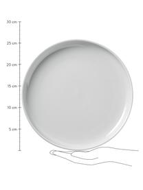 Assiettes plates en porcelaine Nessa, 4 pièces, Porcelaine dure de haute qualité, Gris clair, Ø 26 x haut. 3 cm