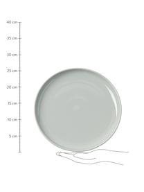 Plato llano de porcelana Nessa, 4 uds., Porcelana dura de alta calidad, Gris claro, Ø 26 cm