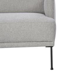 Petit canapé d'angle gris clair avec pieds en métal Fluente, Tissu gris clair, larg. 198 x prof. 152 cm, méridienne à gauche