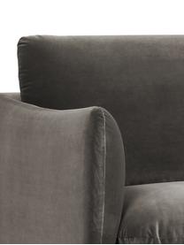 Fluwelen bank Moby (2-zits) met metalen poten, Bekleding: fluweel (hoogwaardig poly, Frame: massief grenenhout, FSC-g, Poten: gepoedercoat metaal, Fluweel bruingrijs, B 170 x D 95 cm