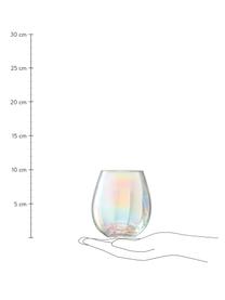 Mundgeblasene Wassergläser Pearl mit schimmerndem Perlmuttglanz, 4 Stück, Glas, Perlmutt-Schimmer, Ø 9 x H 10 cm, 425 ml
