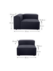 Sofá modular Lennon (4 plazas), Tapizado: 100% poliéster Alta resis, Estructura: madera de pino maciza, ma, Patas: plástico, Tejido azul oscuro, An 327 x F 119 cm