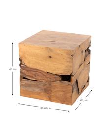Stolik pomocniczy z drewna tekowego Racine, Drewno tekowe, Brązowy, S 45 x W 45 cm