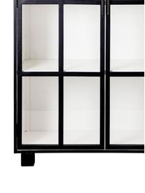 Vitrína se skleněnými dveřmi Isbel, Černá, bílá, Š 114 cm, V 200 cm