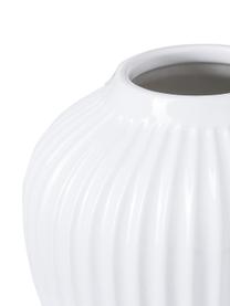 Kleine handgefertigte Design-Vase Hammershøi, Porzellan, Weiß, Ø 14 x H 13 cm