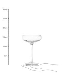 Champagnerschalen Opacity mit Rillenstruktur, 6 Stück, Glas, Transparent, Ø 11 x H 16 cm, 220 ml