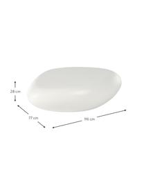 Tavolino da salotto ovale a forma di pietra Pietra, Plastica in fibra di vetro laccata, Bianco, Larg. 116 x Alt. 28 cm