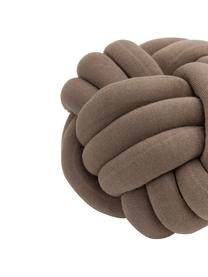 Cuscino annodato color taupe Twist, Taupe, Ø 30 cm