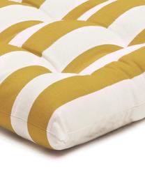 Gestreiftes Sitzkissen Timon in Gelb/Weiß, Bezug: 100% Baumwolle, Gelb, Weiß, B 40 x L 40 cm