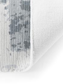 Handgeweven laagpolige loper Nantes, 100% polyester, GRS-gecertificeerd, Grijsblauw, B 80 x B 250 cm