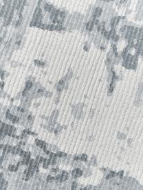 Handgeweven laagpolige loper Nantes, 100% polyester, GRS-gecertificeerd, Grijsblauw, B 80 x B 250 cm