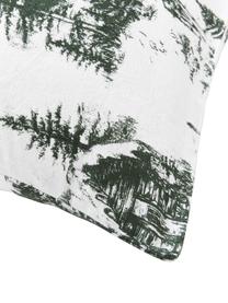 Poszewka na poduszkę z flaneli Nordic, Biały, zielony, S 40 x D 80 cm