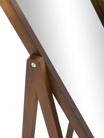 Lustro stojące z drewnianą ramą i półką Matteo, Stelaż: drewno sosnowe, płyta pil, Brązowy, S 43 x W 170 cm