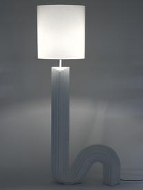Design Stehlampe Luomo, Lampenschirm: Leinenstoff, Lampenfuß: Harz, lackiert, Weiß, 72 x 153 cm