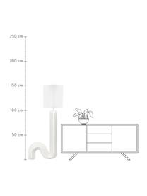 Design Stehlampe Luomo, Lampenschirm: Leinenstoff, Lampenfuß: Harz, lackiert, Weiß, B 72 x H 153 cm