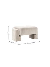 Sofa-Hocker Bobi, Bezug: 88 % Polyester, 12 % Nylo, Gestell: Massives Kiefernholz, Webstoff Cremeweiß, B 90 x T 55 cm