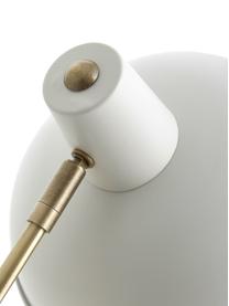 Lampe de bureau rétro Hood, Blanc, couleur laitonnée, larg. 20 x haut. 38 cm