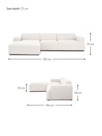Ecksofa Melva (4-Sitzer), Bezug: 100% Polyester Der hochwe, Gestell: Massives Kiefernholz, FSC, Webstoff Greige, B 319 x T 196 cm, Eckteil links