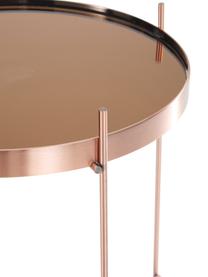 Mesa auxiliar Cupid, tablero de cristal, Estructura: metal, cobre, Tablero: vidrio, Cobre, Ø 43 x Al 45 cm