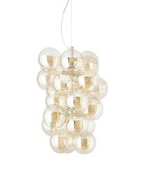 Design Pendelleuchte Bubbles aus Glas, Baldachin: Metall, pulverbeschichtet, Champagnerfarben, Beige, Ø 41 x H 160 cm