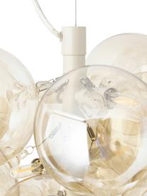 Design Pendelleuchte Bubbles aus Glas, Baldachin: Metall, pulverbeschichtet, Champagnerfarben, Beige, Ø 41 x H 160 cm