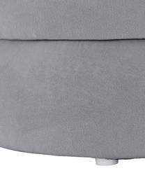 Fluwelen poef Alto in grijs, Bekleding: fluweel (100% polyester), Frame: massief grenenhout, multi, Fluweel grijs, Ø 42 x H 48 cm