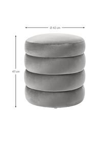 Tabouret en velours Alto, Velours gris, Ø 42 x haut. 48 cm