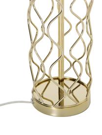 Große Tischlampe Adelaide-Gold, Lampenschirm: Textil, Lampenfuß: Metall, Weiß, Goldfarben, Ø 35 x H 62 cm