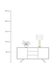 Lámpara de mesa grande Adelaide, Pantalla: tela, Cable: plástico, Blanco, dorado, Ø 35 x Al 62 cm