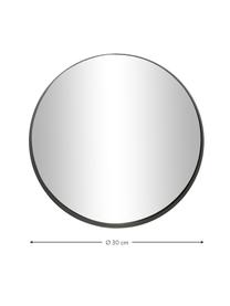 Espejo de pared redondo de metal Metal, Espejo: cristal, Negro, Ø 30 x F 3 cm