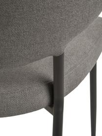 Sedia imbottita Adele 2 pz, Rivestimento: 95% poliestere, 5% nylon , Struttura: metallo verniciato a polv, Tessuto grigio, Larg. 54 x Prof. 57 cm