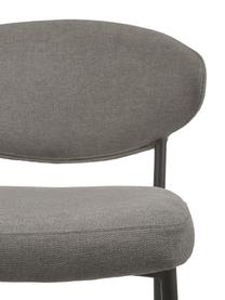 Gestoffeerde stoelen Adele in grijs, 2 stuks, Frame: gepoedercoat metaal, Geweven stof grijs, B 54 x D 57 cm