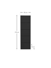 Wand-Schuhschrank Caruso mit Klappfächern, Stahl, pulverbeschichtet, Schwarz, B 50 x H 170 cm