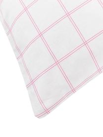 Dwustronna poszewka na poduszkę z bawełny Enna, Biały, blady różowy, S 40 x D 80 cm