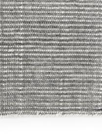 Tapis de couloir tissé main Willow, 100 % polyester, certifié GRS, Gris, blanc, larg. 80 x long. 250 cm