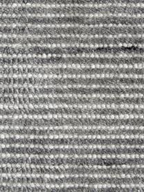 Tapis de couloir tissé main Willow, 100 % polyester, certifié GRS, Gris, blanc, larg. 80 x long. 250 cm