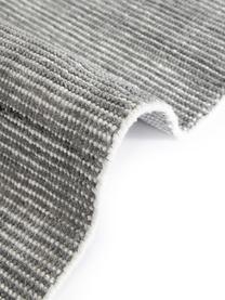 Tapis de couloir tissé main Willow, 100 % polyester, certifié GRS, Gris, blanc, larg. 80 x long. 250 cm