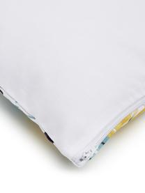 Katoenen kussenhoes Bumble met citroenprint, 100% katoen, Wit, blauw, geel, B 40 x L 40 cm
