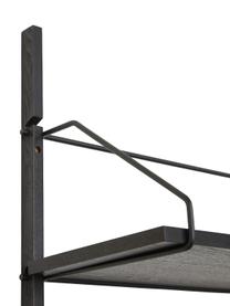 Wandregal Norm aus Eschenholz, Gestell: Metall, beschichtet, Eschenholz, Schwarz, B 80 x H 180 cm