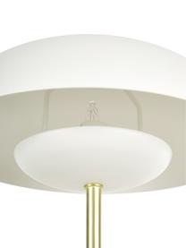 Lampada da tavolo bianca-dorata Mathea, Paralume: metallo verniciato a polv, Base della lampada: metallo ottonato, Bianco, ottone, Ø 23 x Alt. 36 cm