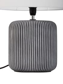 Lámpara de mesa de cerámica Pure Shine, Pantalla: tela, Cable: cubierto en tela, Blanco, gris, Ø 27 x Al 38