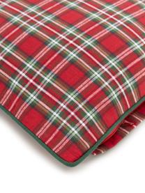 Poszewka na poduszkę Tartan, 100% bawełna, Czerwony, ciemny zielony, S 45 x D 45 cm