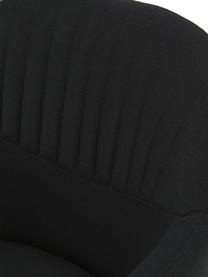 Polster-Drehstuhl Lola mit Armlehne, Bezug: Polyester, Beine: Metall, pulverbeschichtet, Webstoff Schwarz, Schwarz, B 53 x T 55 cm