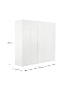 Drehtürenschrank Mia, 5-türig, Holzwerkstoff, beschichtet, Weiß, B 226 x H 210 cm