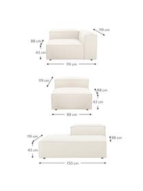 Diván modular grande Lennon, Tapizado: 100% poliéster Alta resis, Estructura: madera de pino maciza, ma, Patas: plástico, Tejido beige, An 357 x F 119 cm, respaldo izquierdo