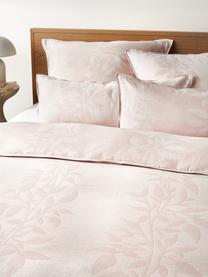 Copripiumino in mussola jacquard con motivo floreale rosa Jasmina, Rosa, Larg. 200 x Lung. 200 cm