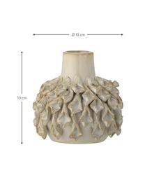Handgefertigte Vase Mokua aus Steingut, Steingut, Beige, Ø 13 x H 13 cm