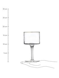 Bicchiere vino con struttura rigata e bordo dorato Palermo 4 pz, Vetro, Trasparente, dorato, Ø 10 x Alt. 17 cm