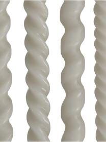 Stabkerzen Spiral, 4 Stück, Wachs, Hellgrau, Ø 2,5 x H 31 cm